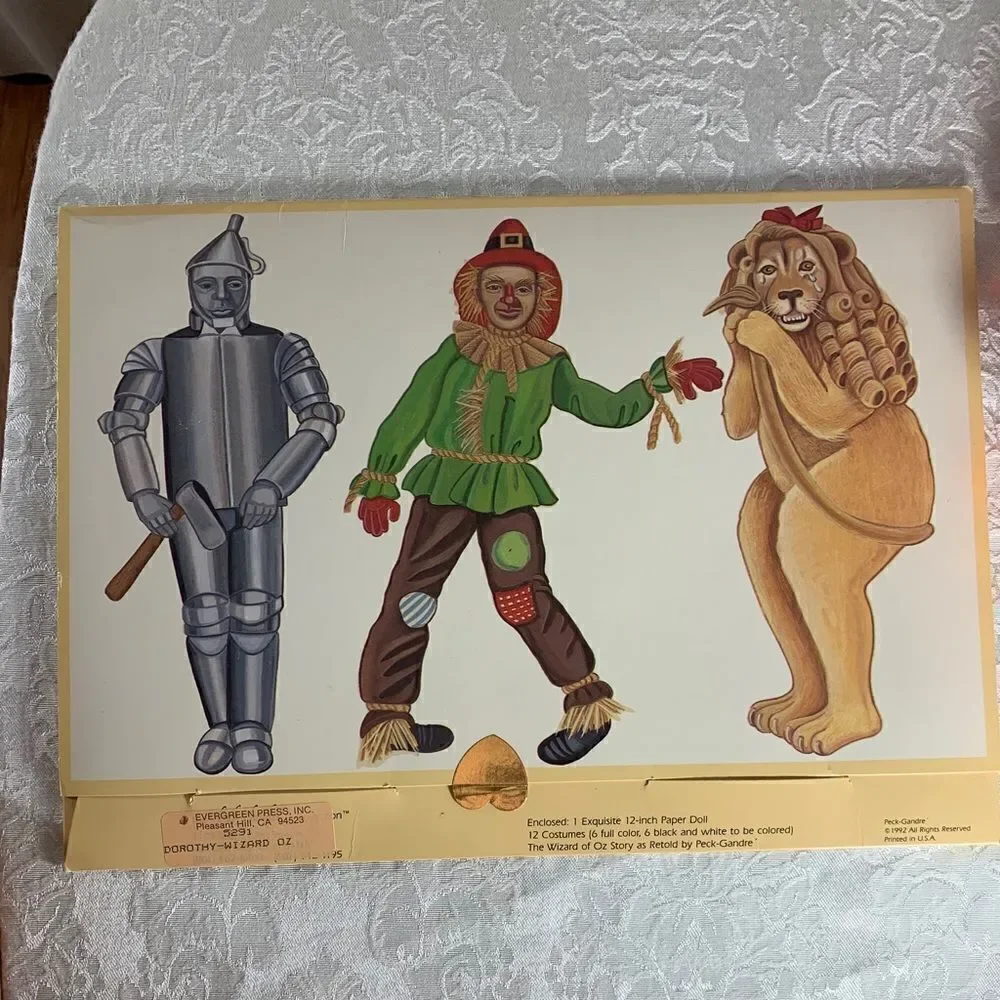 Dorothy Visits Oz A Paper Doll By Peck Gande Tin Man Scarecrow Lion Wizard Of Oz